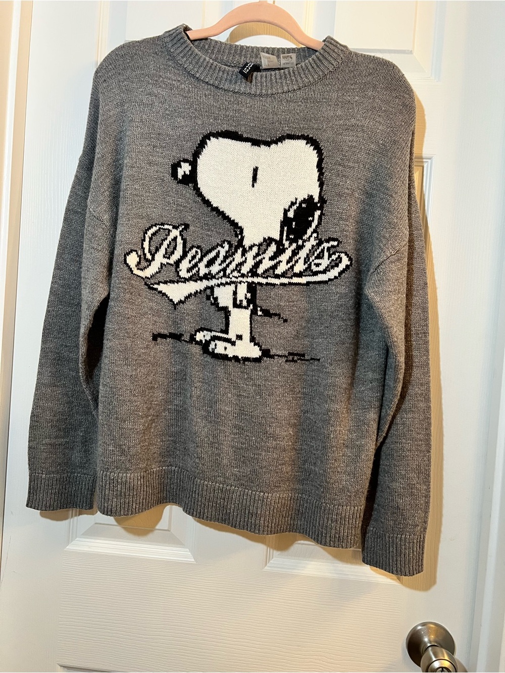 H&M Gray Peanuts Snoopy Crewneck Sweater size small